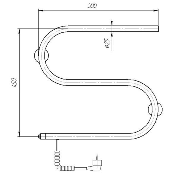 Полотенцесушитель электрический Domoterm DMT 112 42x50 EK L хром