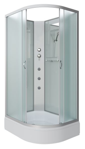 Душевая кабина Niagara NG-33184-14LBKG с гидромассажем 110x80см серебро/матовое