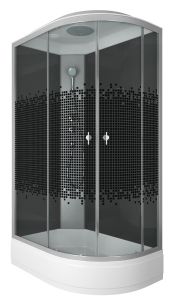 Душевая кабина Niagara NG-3524-14L BLACK 120x80см серебро/тонированное с узором