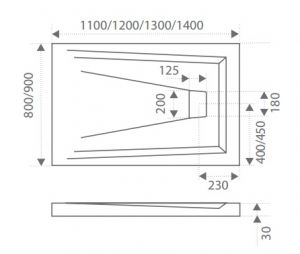 Душевой поддон из искусственного камня Good Door Атриум 120x80 Грей серый