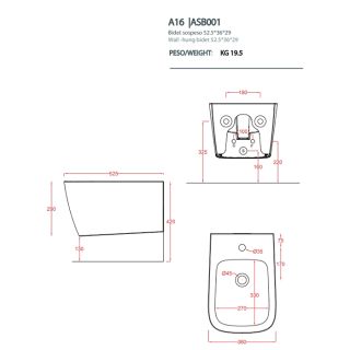 Биде Artceram A16 ASB001 39 00 cocoa Биде Artceram A16 ASB001 39 00 cocoa