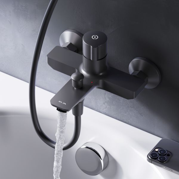 Смеситель для ванны и душа Am.Pm X-Joy TouchReel чёрный матовый F85A10522