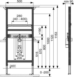 Tece Инсталляция для раковины, высота 1120 мм 9310000