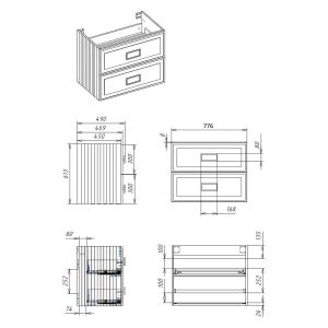 Тумба под раковину La Fenice Cubo FNC-01-CUB-G-80-2  77.6 см