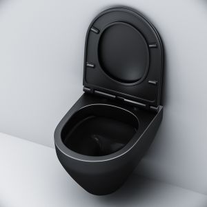 Унитаз подвесной Am.Pm Spirit 2.0  FlashClean с сиденьем микролифт чёрный матовый C701700MBSC
