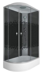 Душевая кабина Niagara NG-3524-14R BLACK 120x80см серебро/тонированное с узором