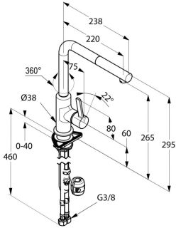 Смеситель для кухни Kludi L-Ine хром 408510575