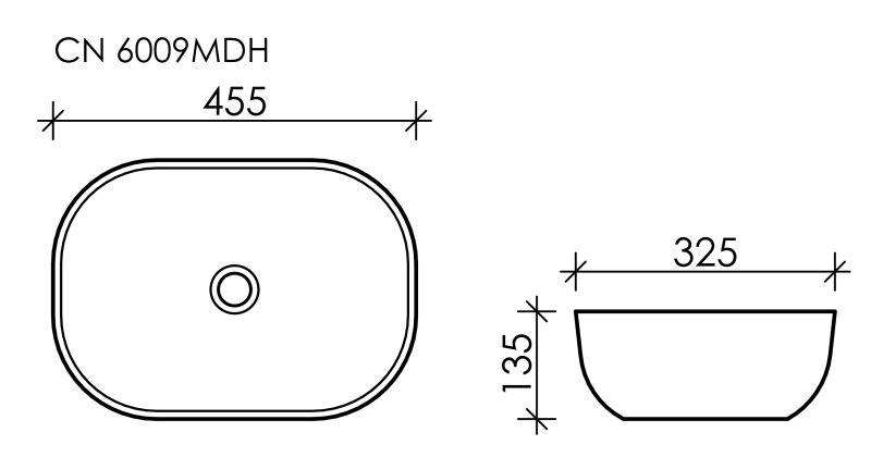 Раковина Ceramica Nova Element CN6009MDH 45см тёмный антрацит матовый