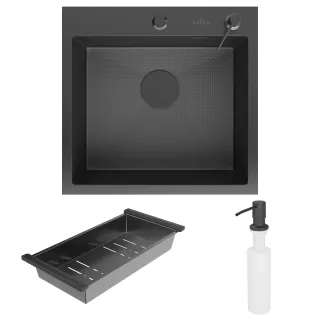 Кухонная мойка Roxenbath Snake 50 560220-50-BS графит текстурное покрытие
