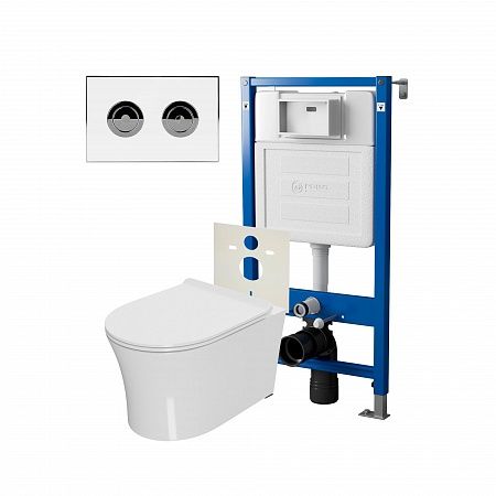 Комплект унитаза с инсталляцией Point Элемент PN48211WC с сиденьем Микролифт