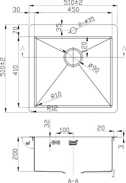 Мойка кухонная Zorg Inox R R 5151