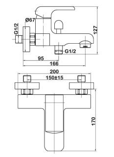 Смеситель для ванны Swedbe Iris 2230 хром Смеситель для ванны Swedbe Iris 2230 хром