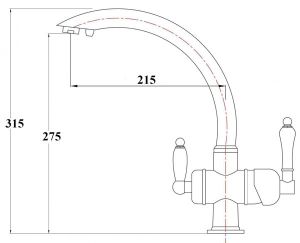 Смеситель для кухни ZORG Sanitary ZR 327 YF BR LIGHT (вывод с производства)