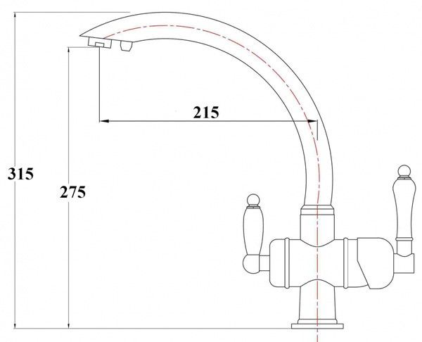 Смеситель для кухни ZORG Sanitary ZR 327 YF BR LIGHT (вывод с производства)