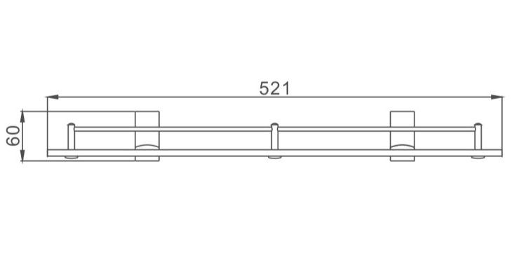 Полка стеклянная Haiba HB8807 хром