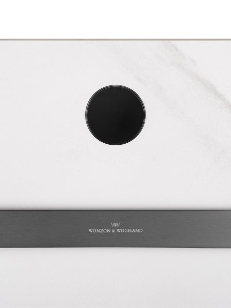 Полотенцесушитель электрический Wonzon & Woghand Stuttgart WW-A503-GM 42x80 см с каменной плитой белый мрамор/тёмный графит