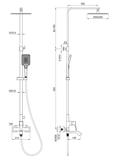 Душевая стойка Wonzon & Woghand Flex WW-88047072-BN брашированный никель
