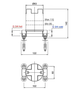 Внутренняя часть Antonio Lupi BK903IN напольного смесителя