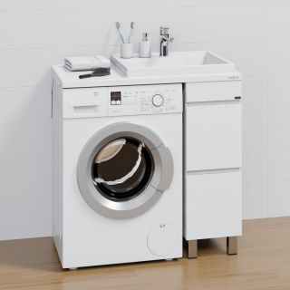 Тумба под раковину для стиральной машины СанТа Марс 700400 два ящика 29см светлый