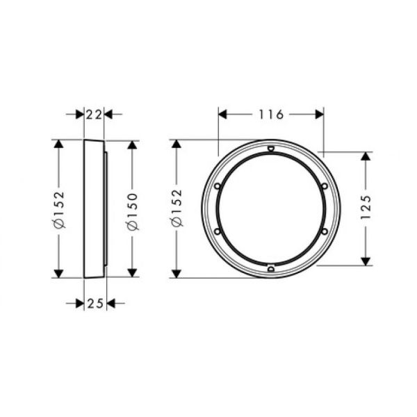 Удлинитель наружной части Hansgrohe 13597000 хром Удлинитель наружной части Hansgrohe 13597000 хром