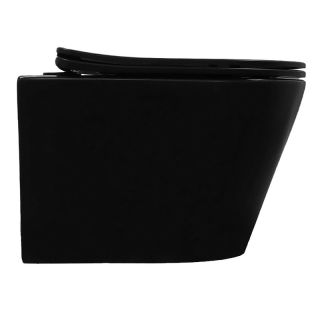 Унитаз подвесной Azario Vela AZ-2480MB безободковый торнадо чёрный матовый