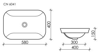 Встраиваемая раковина Ceramica Nova Element CN6041 58см белый Встраиваемая раковина Ceramica Nova Element CN6041 58см белый
