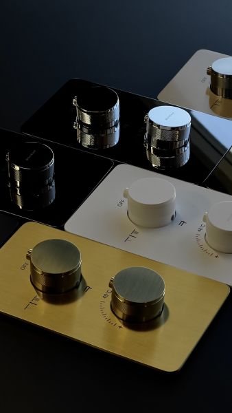 Встраиваемый смеситель для душа Boheme Cell 134-2-G термостатический золото