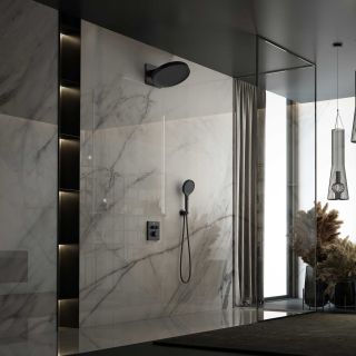 Душевой комплект Vincea Inspire VSFW-3I21MT3MB встраиваемый, термостатический, двухрежимный, черный