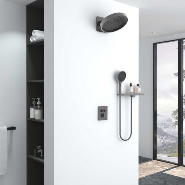 Душевой комплект Vincea Inspire VSFW-3I21MT3RGM встраиваемый, термостатический, двухрежимный, вороненая сталь Душевой комплект Vincea Inspire VSFW-3I21MT3RGM встраиваемый, термостатический, двухрежимный, вороненая сталь