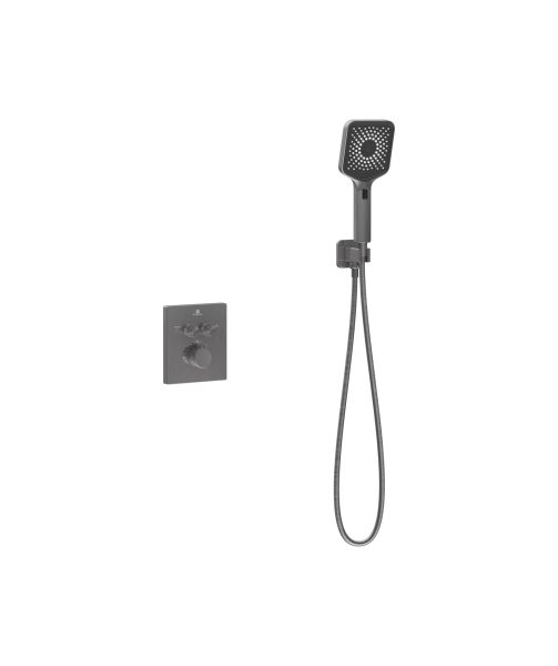 Душевой комплект Vincea Inspire VSFW-3I21MT4GM встраиваемый, термостатический, двухрежимный, вороненая сталь Душевой комплект Vincea Inspire VSFW-3I21MT4GM встраиваемый, термостатический, двухрежимный, вороненая сталь