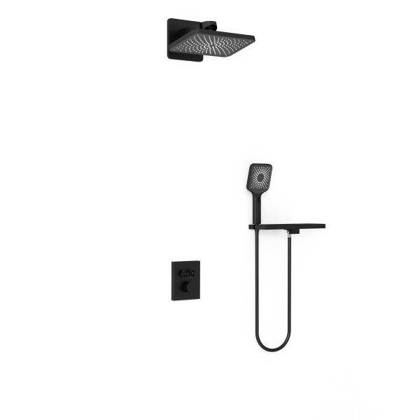 Душевой комплект Vincea Inspire VSFW-3I21MT4RMB встраиваемый, термостатический, двухрежимный, черный Душевой комплект Vincea Inspire VSFW-3I21MT4RMB встраиваемый, термостатический, двухрежимный, черный