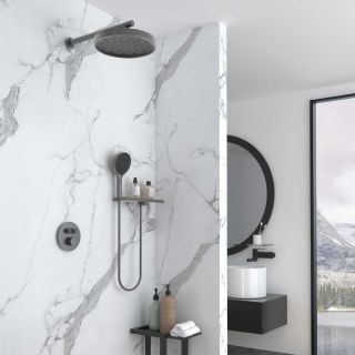 Душевой комплект Vincea Inspire VSFW-3I22MT2RGM встраиваемый, термостатический, двухрежимный, вороненая сталь Душевой комплект Vincea Inspire VSFW-3I22MT2RGM встраиваемый, термостатический, двухрежимный, вороненая сталь