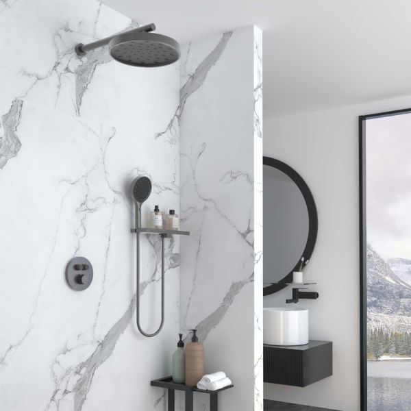 Душевой комплект Vincea Inspire VSFW-3I22MT2RGM встраиваемый, термостатический, двухрежимный, вороненая сталь Душевой комплект Vincea Inspire VSFW-3I22MT2RGM встраиваемый, термостатический, двухрежимный, вороненая сталь