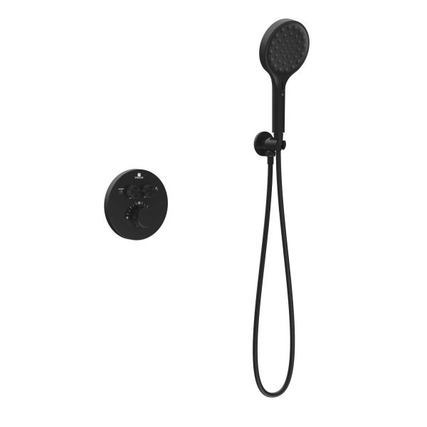 Душевой комплект Vincea Inspire VSFW-3I22MT3MB встраиваемый, термостатический, двухрежимный, черный