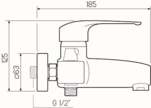 Смеситель для ванны с душем РМС SL50-009E хром
