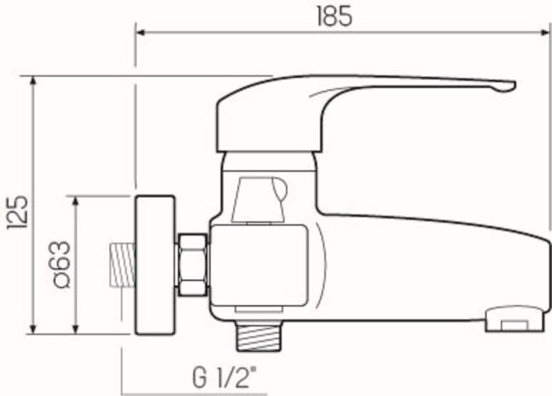 Смеситель для ванны с душем РМС SL50-009E хром