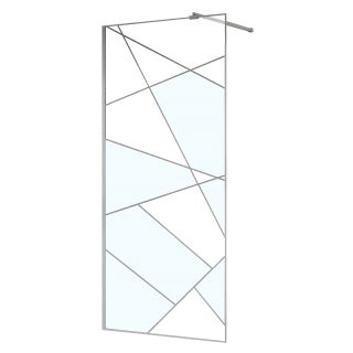 Душевая перегородка Azario Walk-in AZ-271-90-CH-CGP 90 см профиль хром стекло с узором