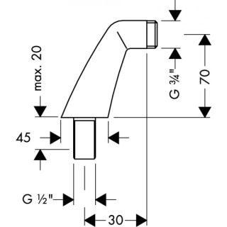 Комплект для монтажа смесителя на борт ванны Hansgrohe 14920000 хром