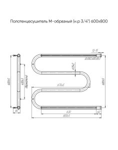 Полотенцесушитель водяной Indigo М MW60-80P с полкой 60x80 см хром