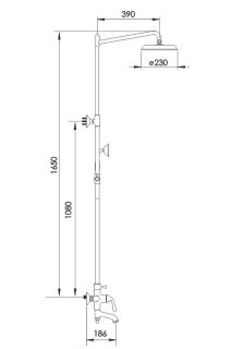 Душевая стойка Rose R0236H чёрный матовый Душевая стойка Rose R0236H чёрный матовый