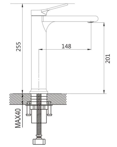 Смеситель для раковины Shevanik S8311T оружейная сталь