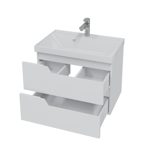 Подвесная тумба под раковину Санта Антарес 700518 70 см белый глянец