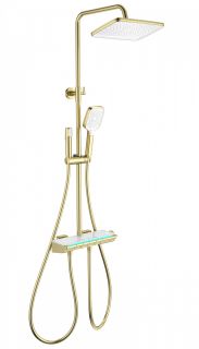 Душевая стойка Wonzon & Woghand Muse Lumia WW-B4174-BG с термостатом брашированное золото Душевая стойка Wonzon & Woghand Muse Lumia WW-B4174-BG с термостатом брашированное золото