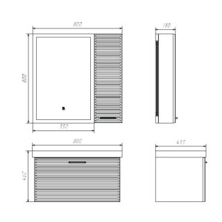 Тумба под раковину Comforty Касабланка-80 00-00015382 подвесная серый шелк