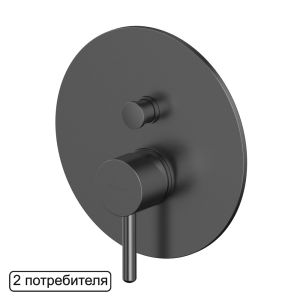 Смеситель скрытого монтажа на 2 потребителя WHITECROSS Y Y1235GM оружейная сталь