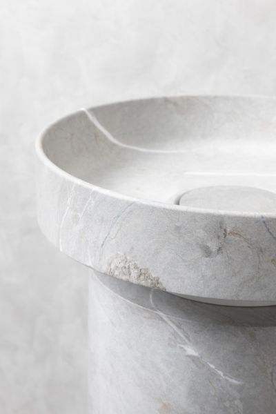 Накладная раковина с пьедесталом золото Armadi Art Sole Corian 801-GR+801-Base-GR Amani Grigio/серый