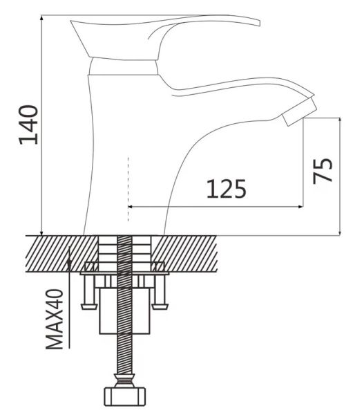 Смеситель для раковины Shevanik S5201 хром