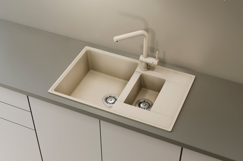 Смеситель для кухни Ulgran Quartz UQ-016-05 с дополнительным краном для питьевой воды бетон