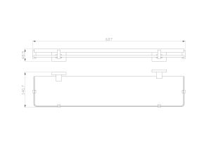 Стеклянная полка для ванной Wonzon & Woghand Flat WW-9727 хром