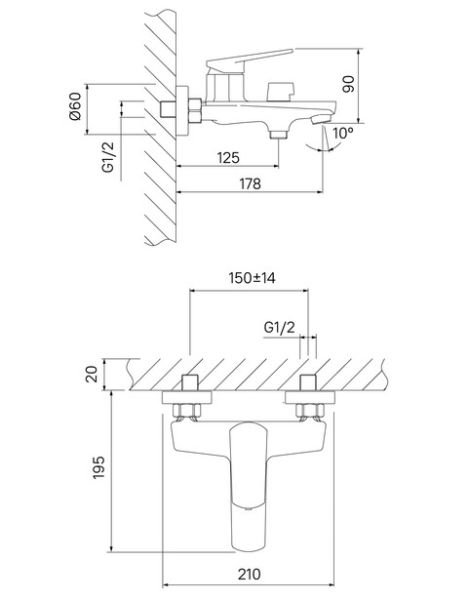 Смеситель для ванны IDDIS Esper ESPSB00i02WA хром